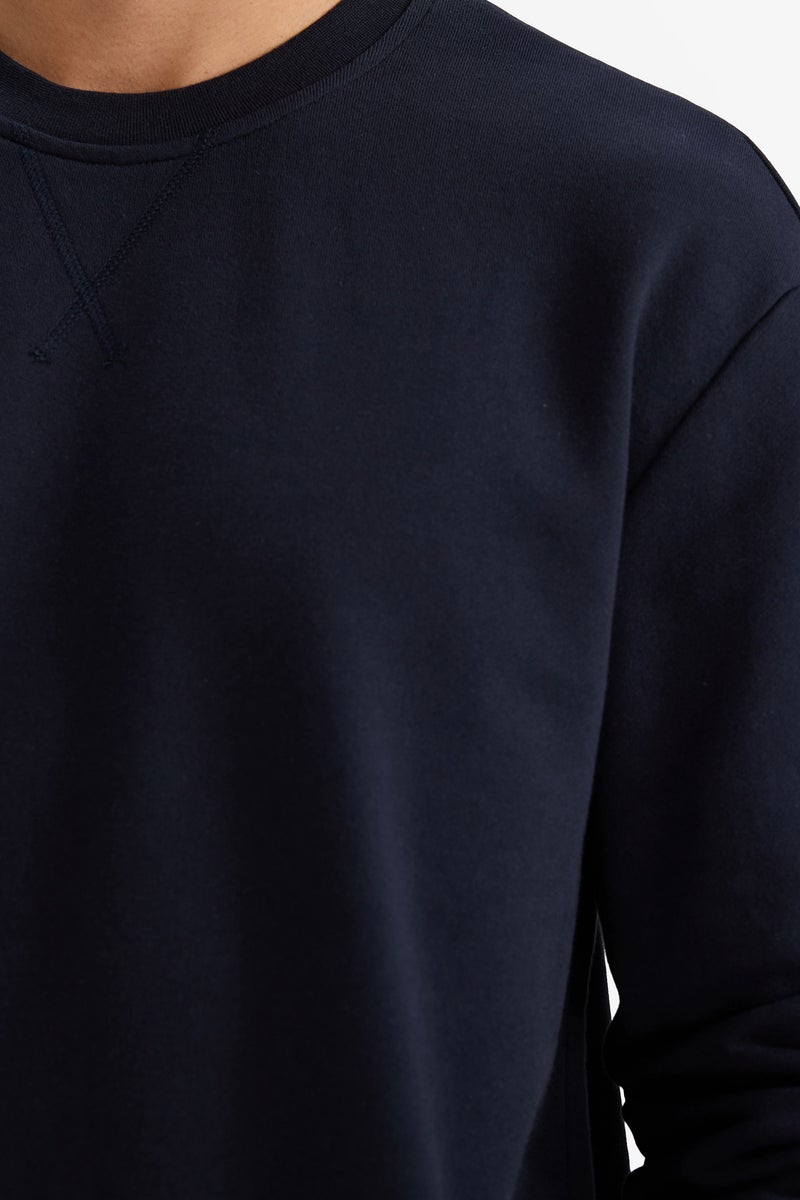 DeFacto Blue Man Regular Fit Cotton Basic Sweatshirt Casual - Image 4